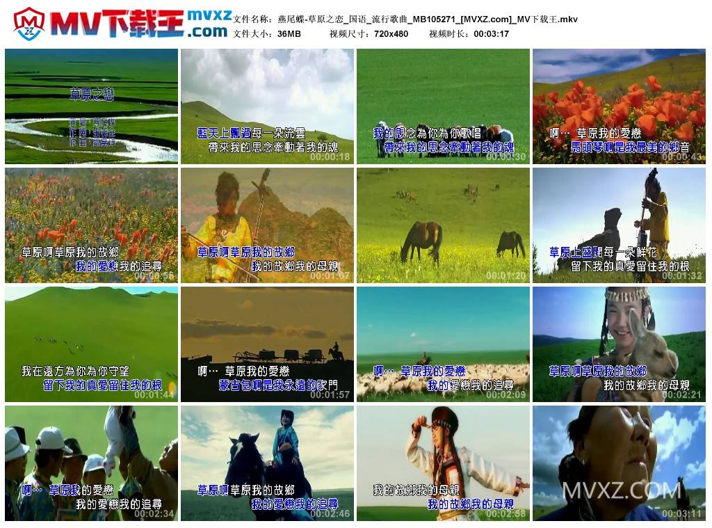 燕尾蝶-草原之恋_国语_流行歌曲_MB105271